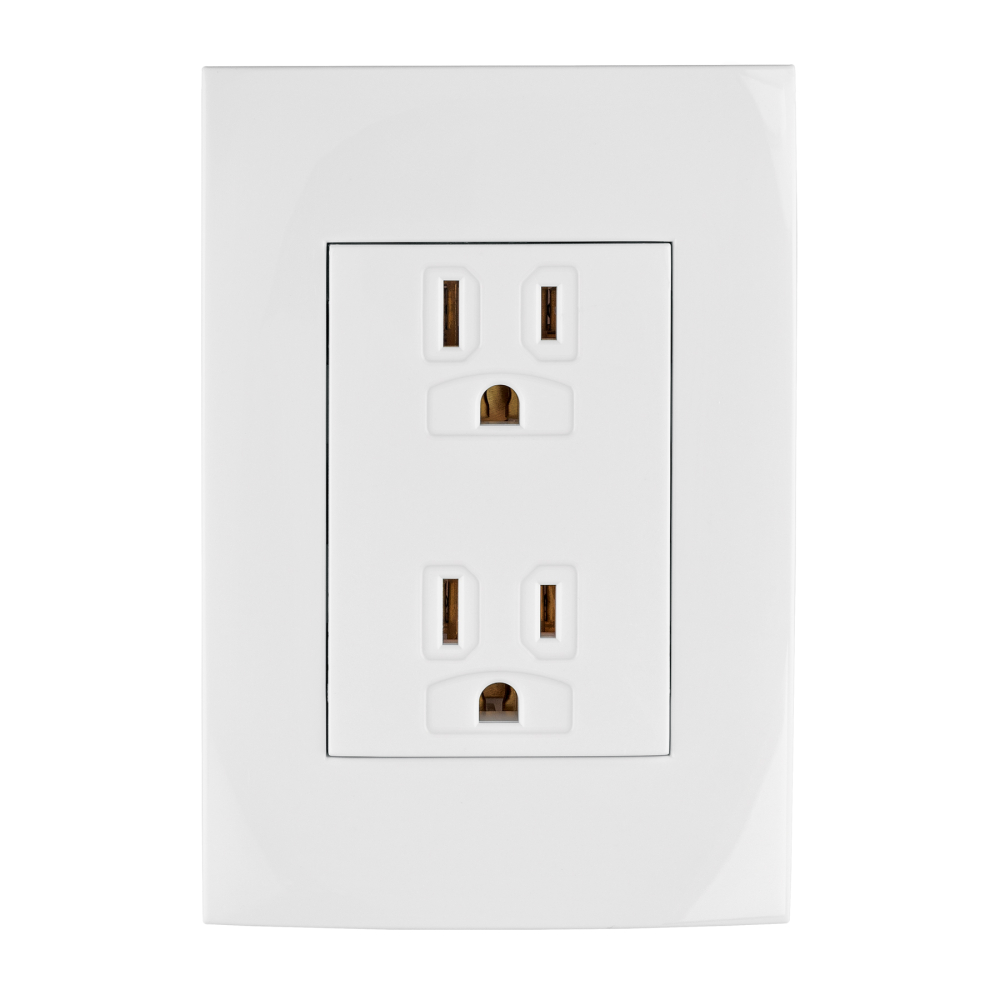 Contacto dúplex, 2 polos + tierra, línea Oslo, blanco CODO-OB