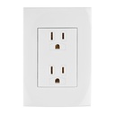 Contacto dúplex, 2 polos + tierra, línea Oslo, blanco CODO-OB