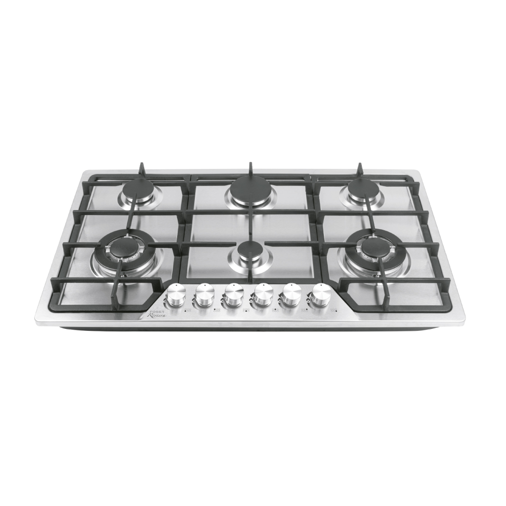 Parrilla gas empotrar 86cm, 6 quemadores,inoxidable, RIVIERA PAE-906GA