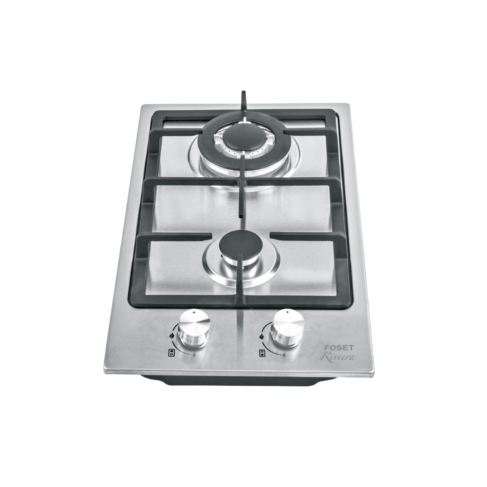 Parrilla gas empotrar 31cm, 2 quemadores,inoxidable, RIVIERA PAE-302GA