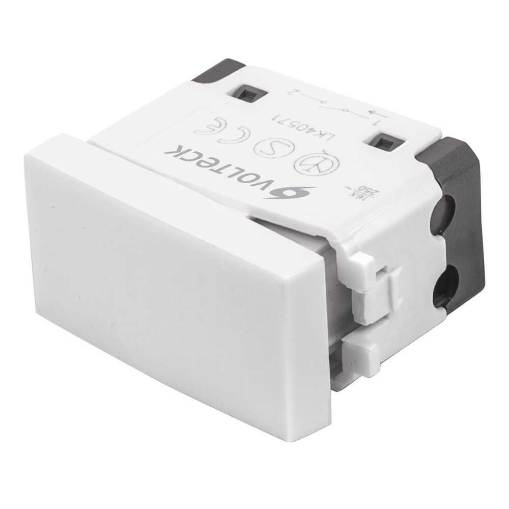 Interruptor sencillo, línea Oslo, color blanco, VOLTECK APSE-OB