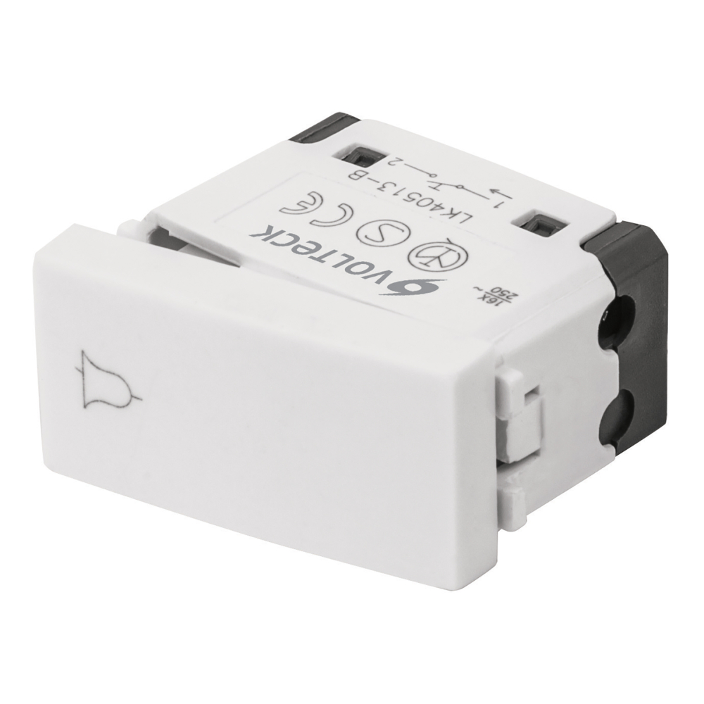 Interruptor para timbre, línea Oslo, color blanco, VOLTECK APTI-OB
