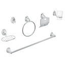 Juego de 6 accesorios para baño, cromo, FOSET AQUA AQA-4003