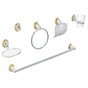Juego de 6 accesorios para baño, cromo-oro, FOSET AQUA AQA-4003G