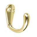 Gancho sencillo tipo perchero, 4 cm, latón brillante, HERMEX PEPU-01