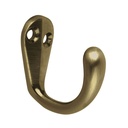 Gancho sencillo tipo perchero, 4 cm, latón antiguo, HERMEX PEPU-02