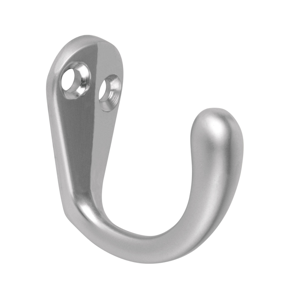 Gancho sencillo tipo perchero, 4 cm, cromo mate, HERMEX PEPU-03