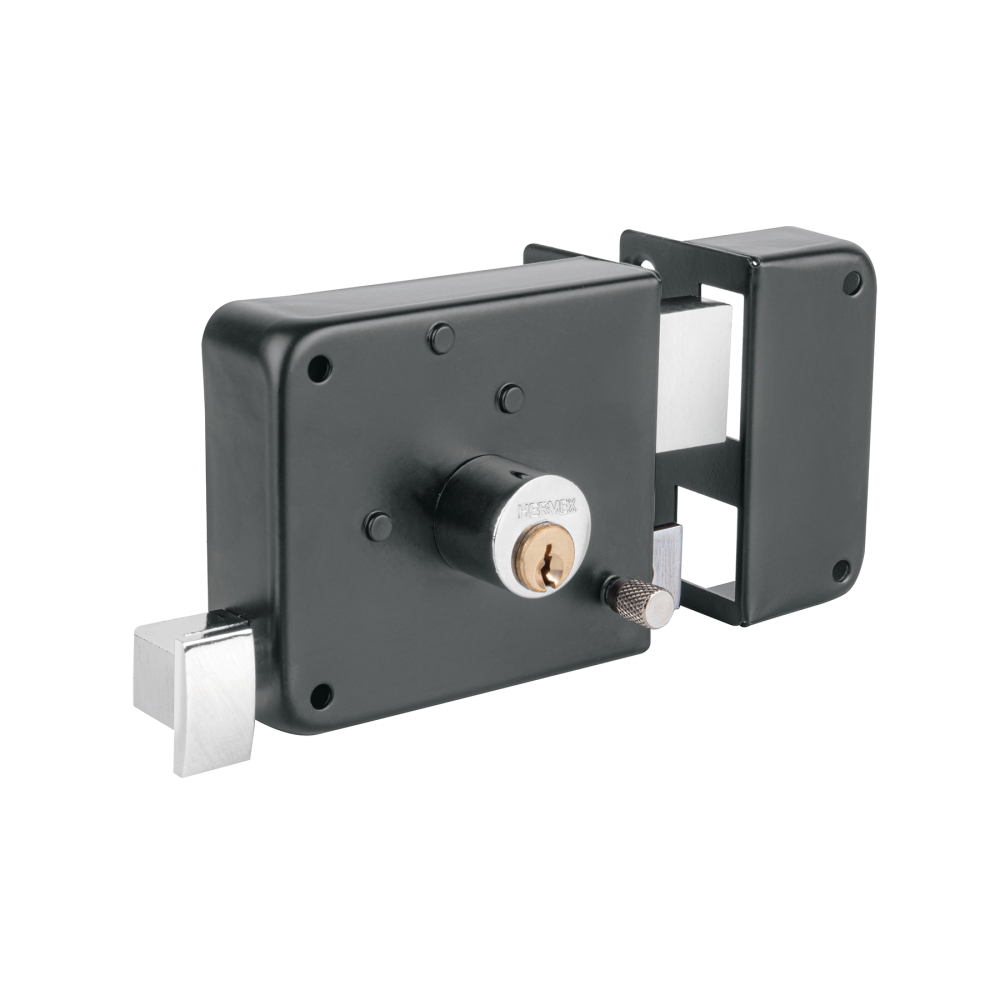 Cerradura sobreponer der instala-fácil, tradicional, negro CS-756D