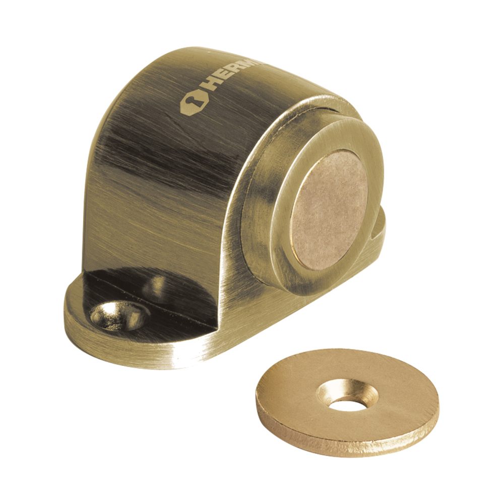 Tope para puerta magnético, acabado latón antiguo, HERMEX TOMA-2