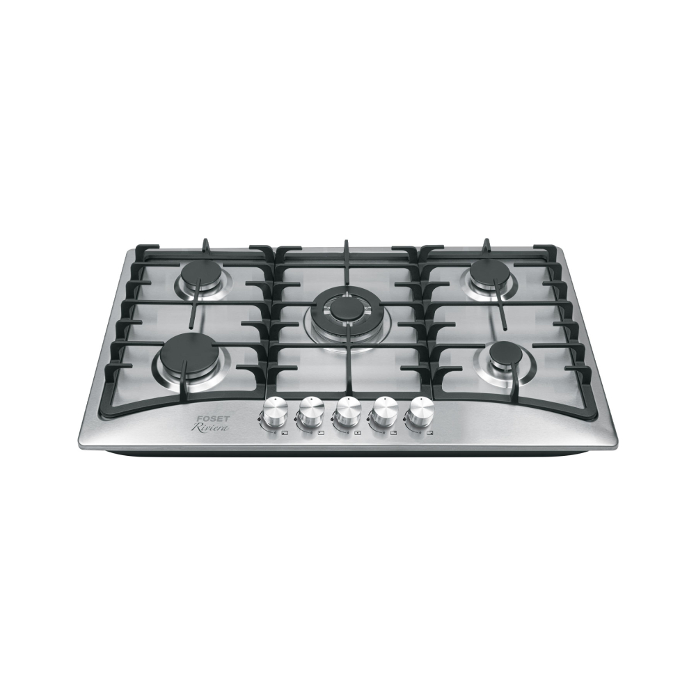 Parrilla gas empotrar 86cm, 5 quemadores,inoxidable, RIVIERA PAE-905GA