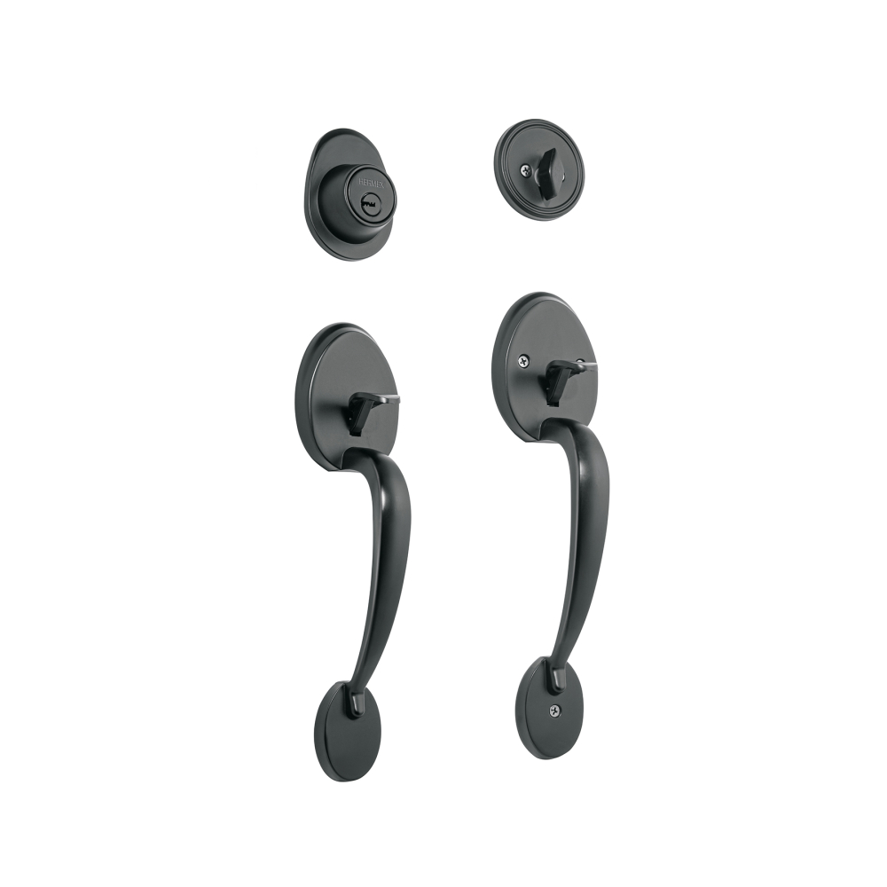 Doble jaladera, Lugo llave-mariposa, Negro, HERMEX CEP-61JJ