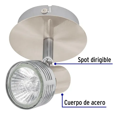 Luminario de sobreponer con 1 spot base GU10, Volteck SOB-305S