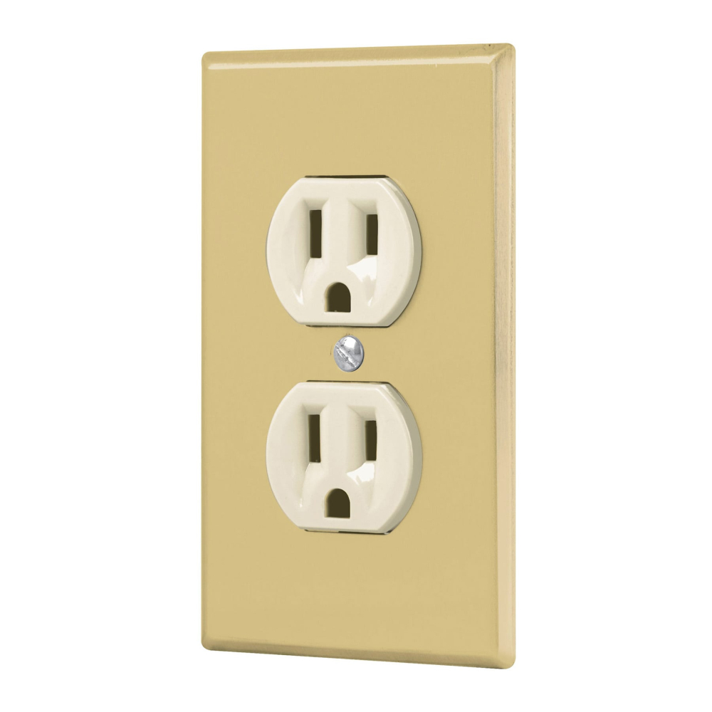 Placa armada 2 contactos polarizados,línea Standard,aluminio PA-CODO-SA