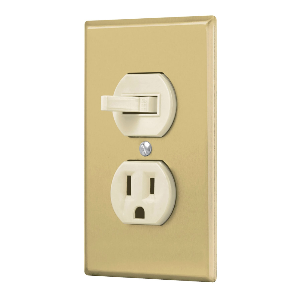 Placa armada interruptor y contacto, línea Standard,aluminio PA-COAP-SA