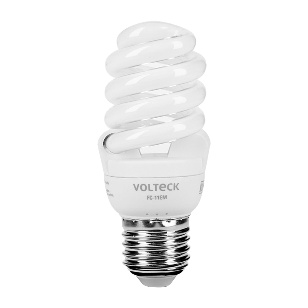 Lámpara espiral mini T2 11 W luz cálida en blíster, Volteck FC-11EM