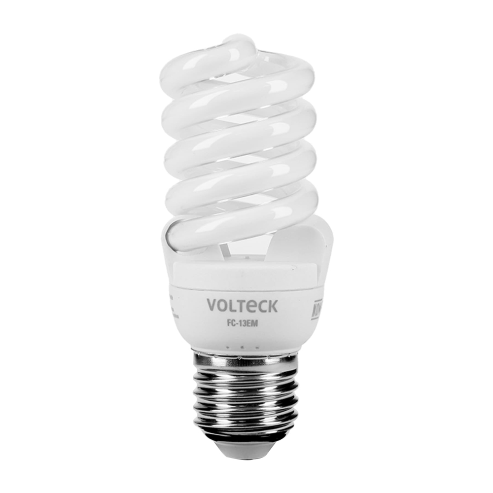 Lámpara espiral mini T2 13 W luz cálida en blíster, Volteck FC-13EM