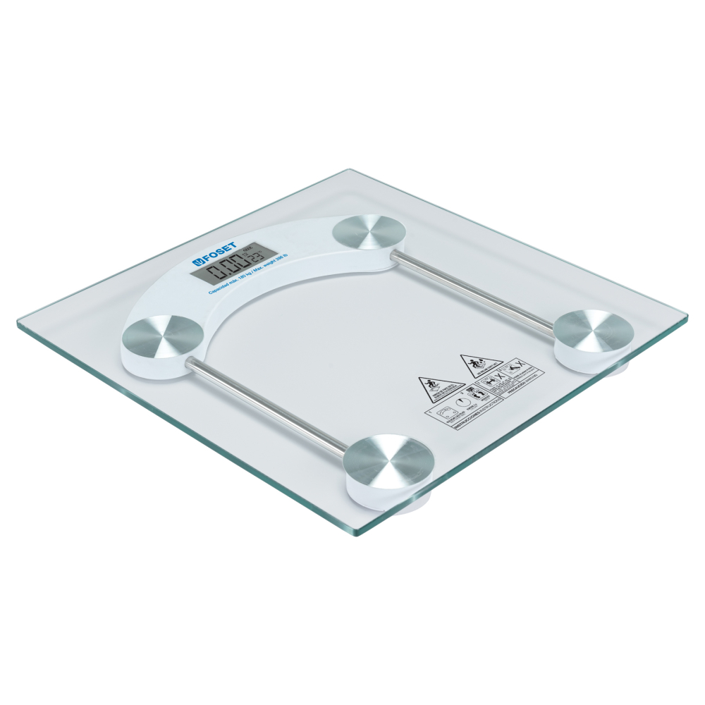 Báscula digital para baño 180 kg, transparente, FOSET BASIC BASC-180T