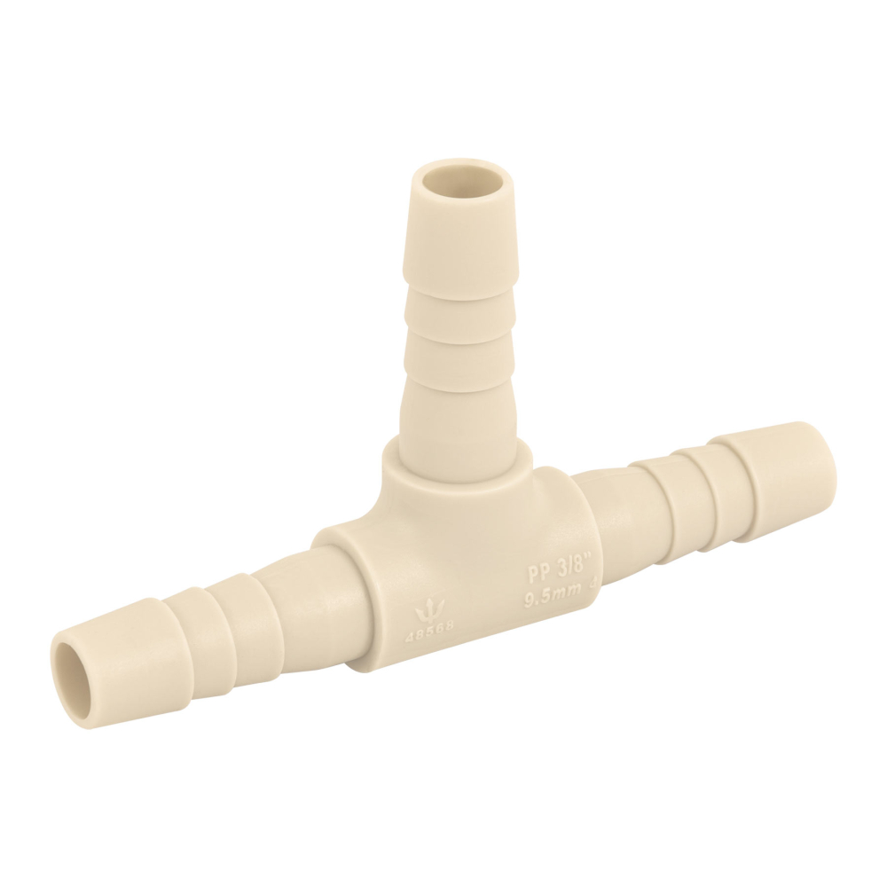 Tee inserción 3/8' de polipropileno, FOSET CM-761