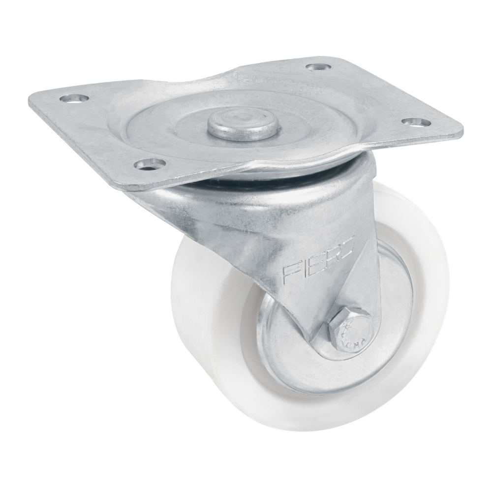 Rodaja de polietileno 4' placa giratoria, con balero, FIERO RO-228