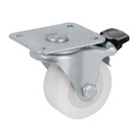 Rodaja de polietileno 2' placa giratoria, con freno, FIERO RO-2210F