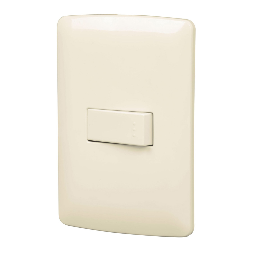 Placa armada 1 interruptor sencillo, marfil, línea Italiana PA-APSE-I