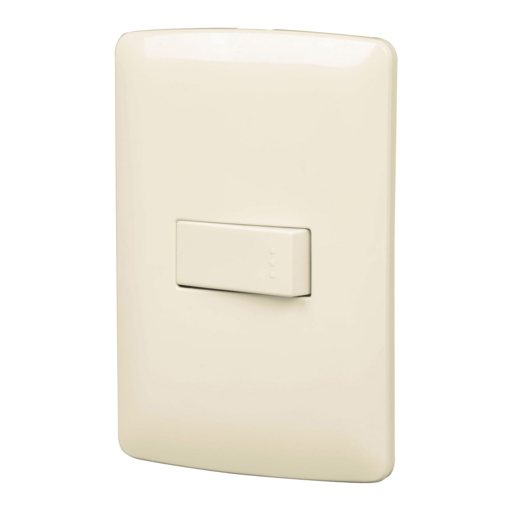 Placa armada 1 interruptor escalera marfil, línea Italiana PA-APSE-EI