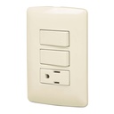 Placa armada contacto 2 interruptores,marfil, línea Italiana PA-APCO-I2