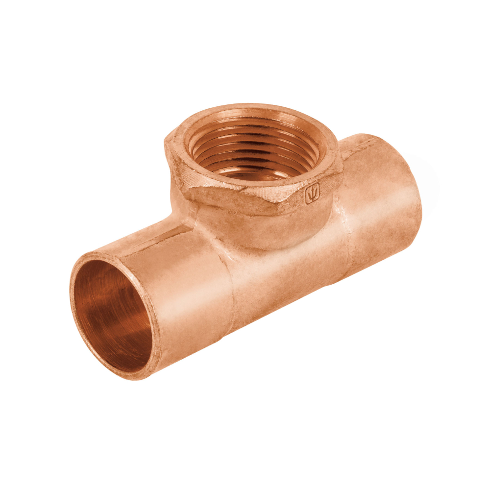 Tee de cobre rosca interior central 3/4', FOSET CC-702