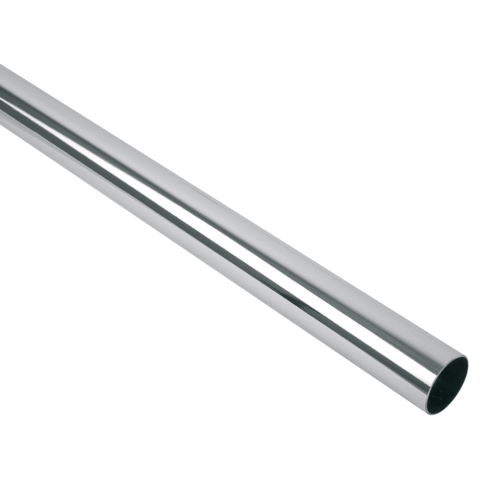 Tubo redondo para clóset, 3 m, cromo brillante, HERMEX TR-530