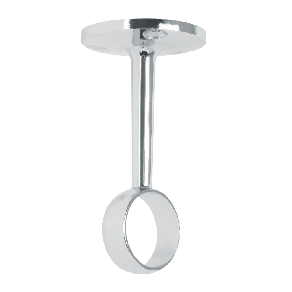 Soporte central para tubo redondo de clóset, cromo brillante STR-3