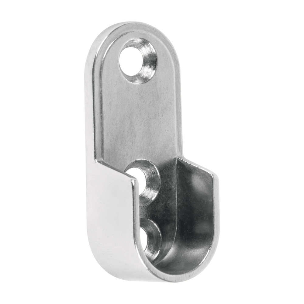 Brida niquelada para tubo ovalado de clóset, HERMEX BTO-5