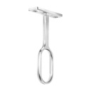 Soporte central para tubo ovalado de clóset, niquelado STO-5