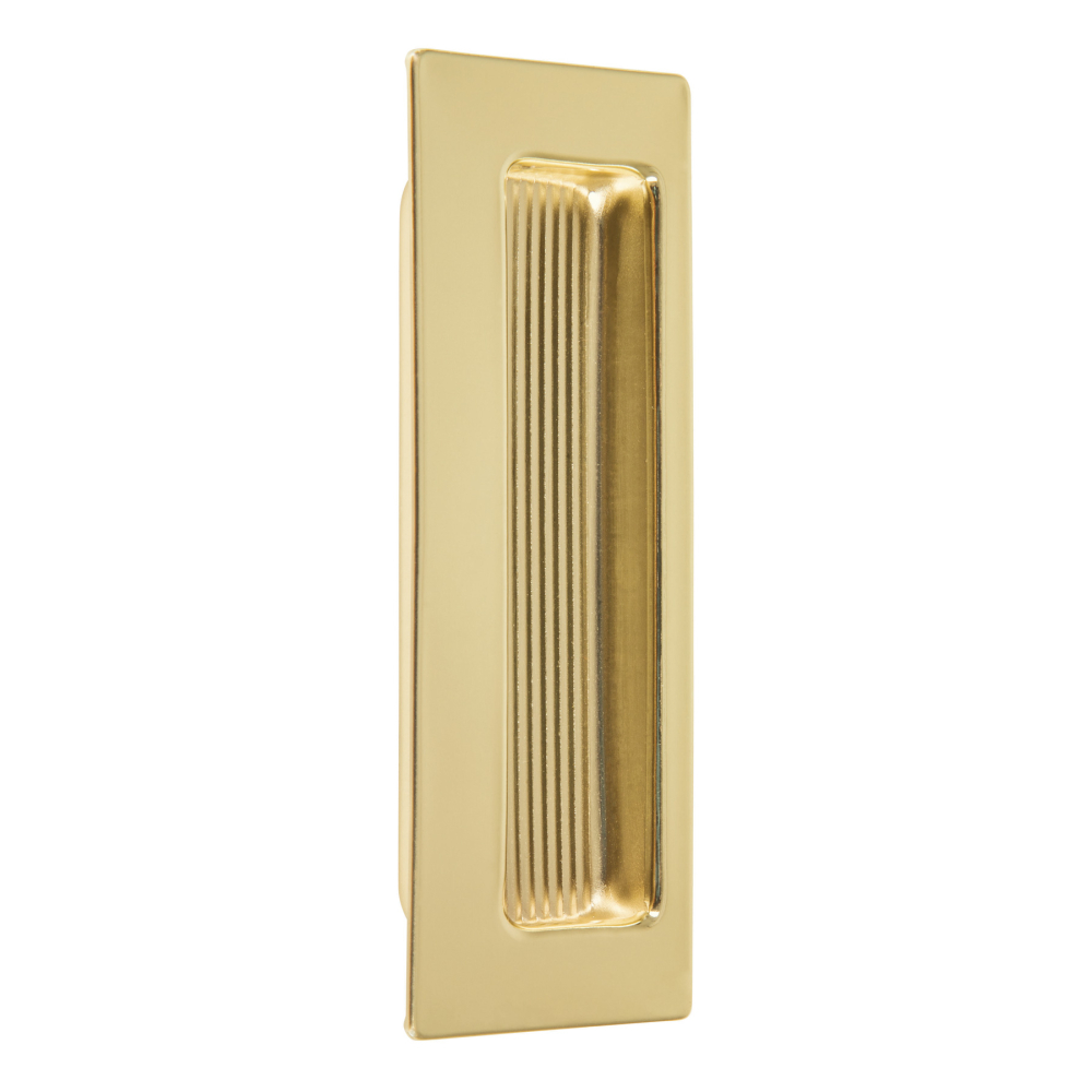 Jaladera de embutir rectangular, latón brillante, HERMEX JALE-11