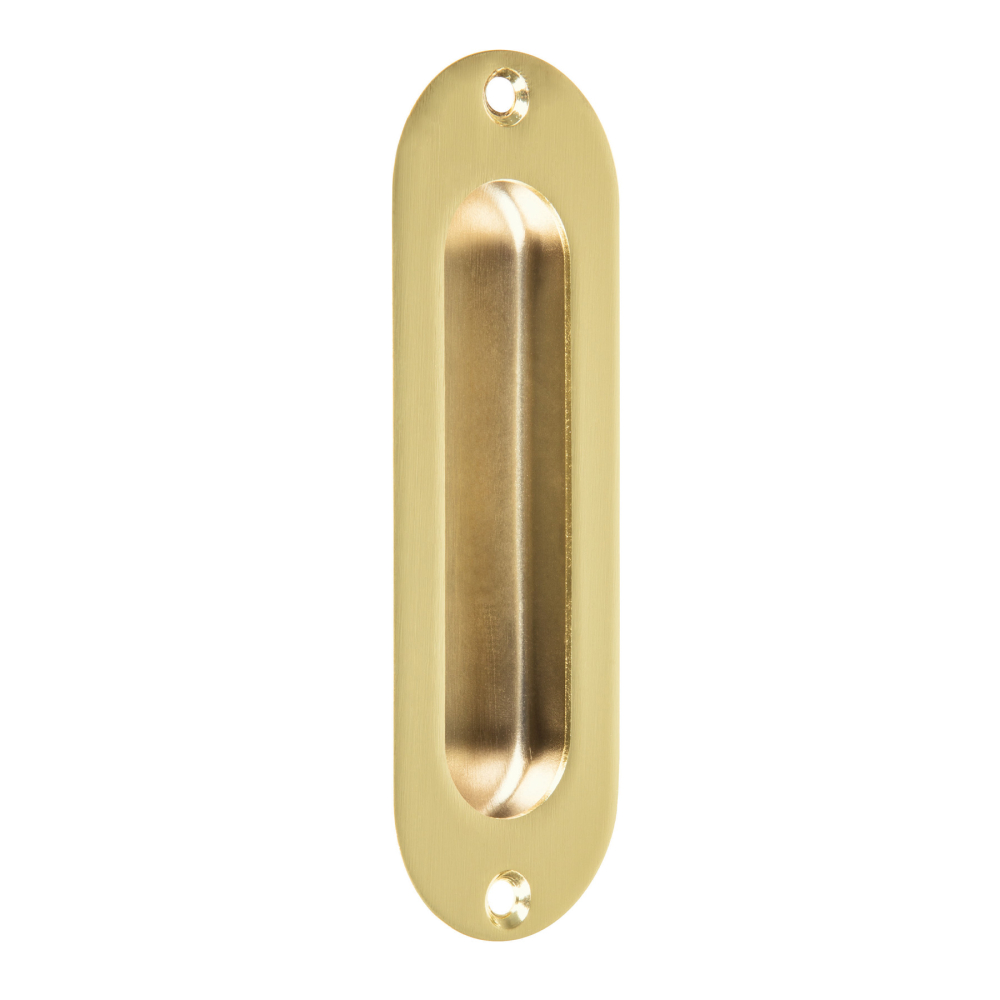 Jaladera de embutir ovalada, latón brillante, HERMEX JALE-12