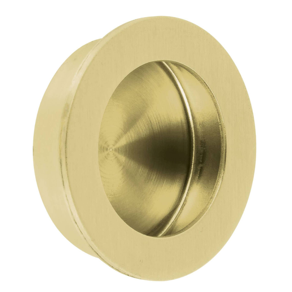 Jaladera de embutir circular No. 4, latón brillante, HERMEX JALED-14