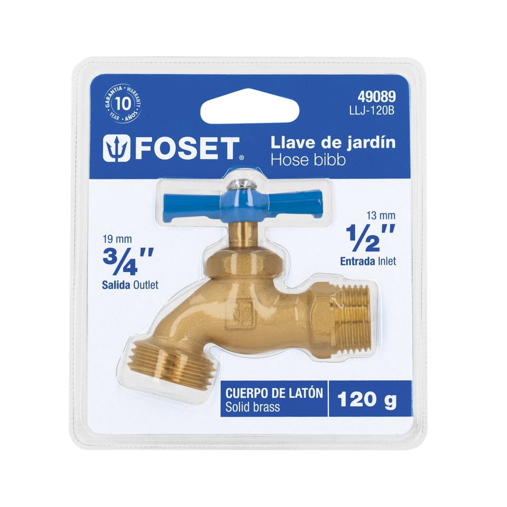 Llave para manguera, latón, 120g, 1/2', blíster, FOSET LLJ-120B