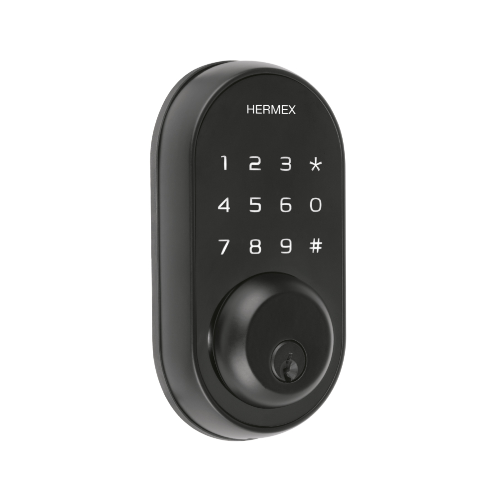 Cerrojo Digital tubular color negro, HERMEX CD-26