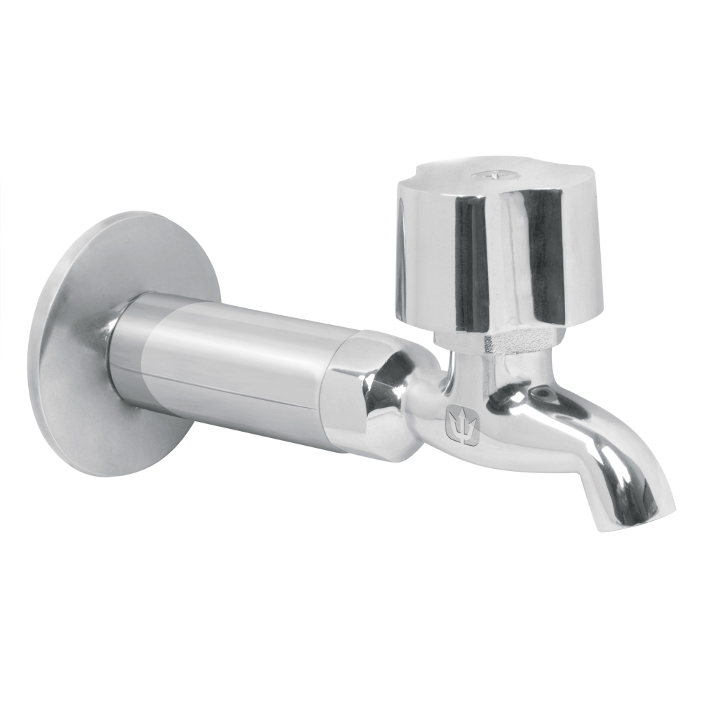 Llave 1/2' para fregadero con niple y chapetón, cromo, BASIC LL-F