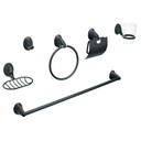 Juego de 6 accesorios para baño, negro, FOSET AQUA AQA-4003M