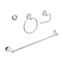 Juego de 4 accesorios para baño metálicos, FOSET AQUA AQA-4004