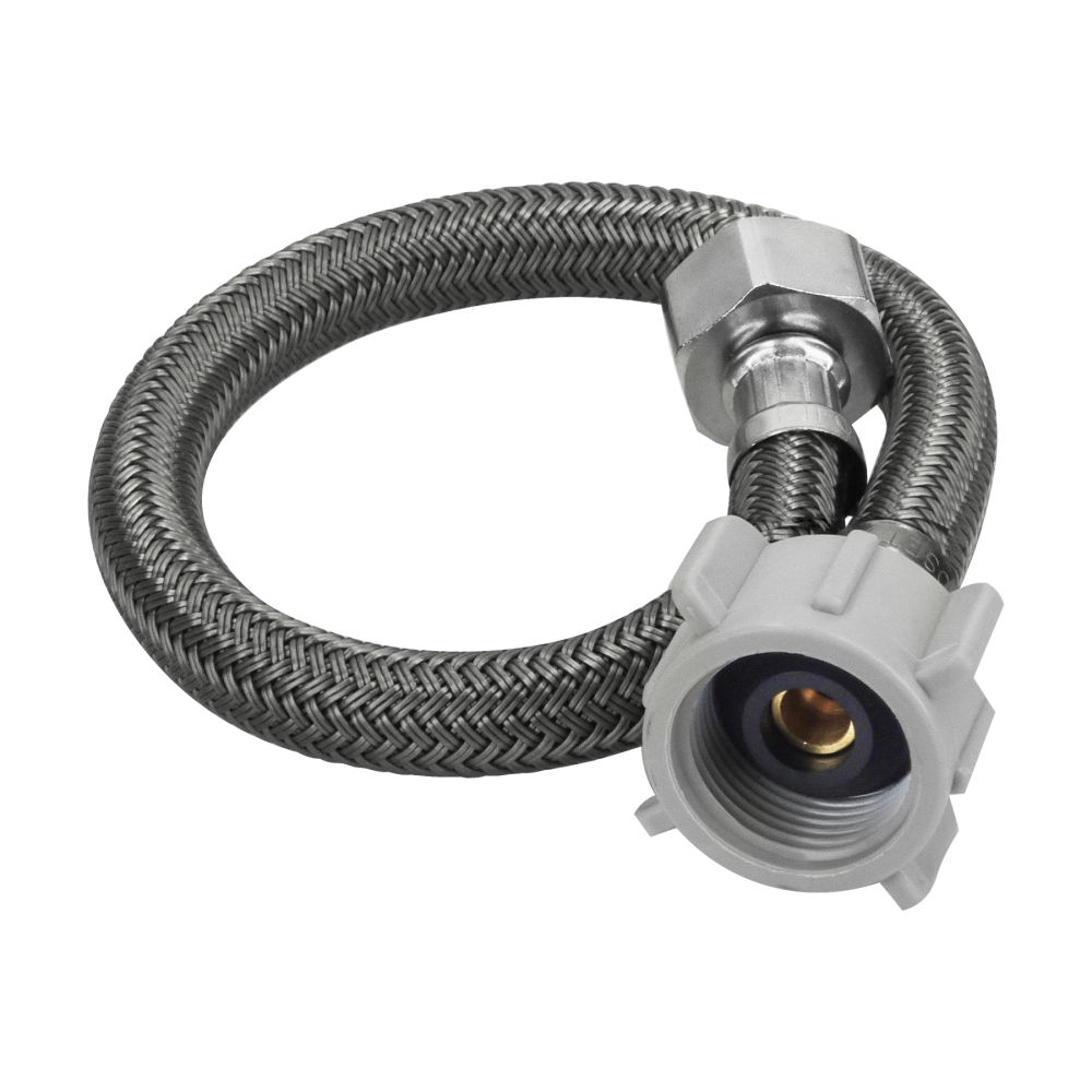 Manguera p/WC, vinilo gris, 1/2'x7/8', 35cm, plástico/latón FWC-P35V