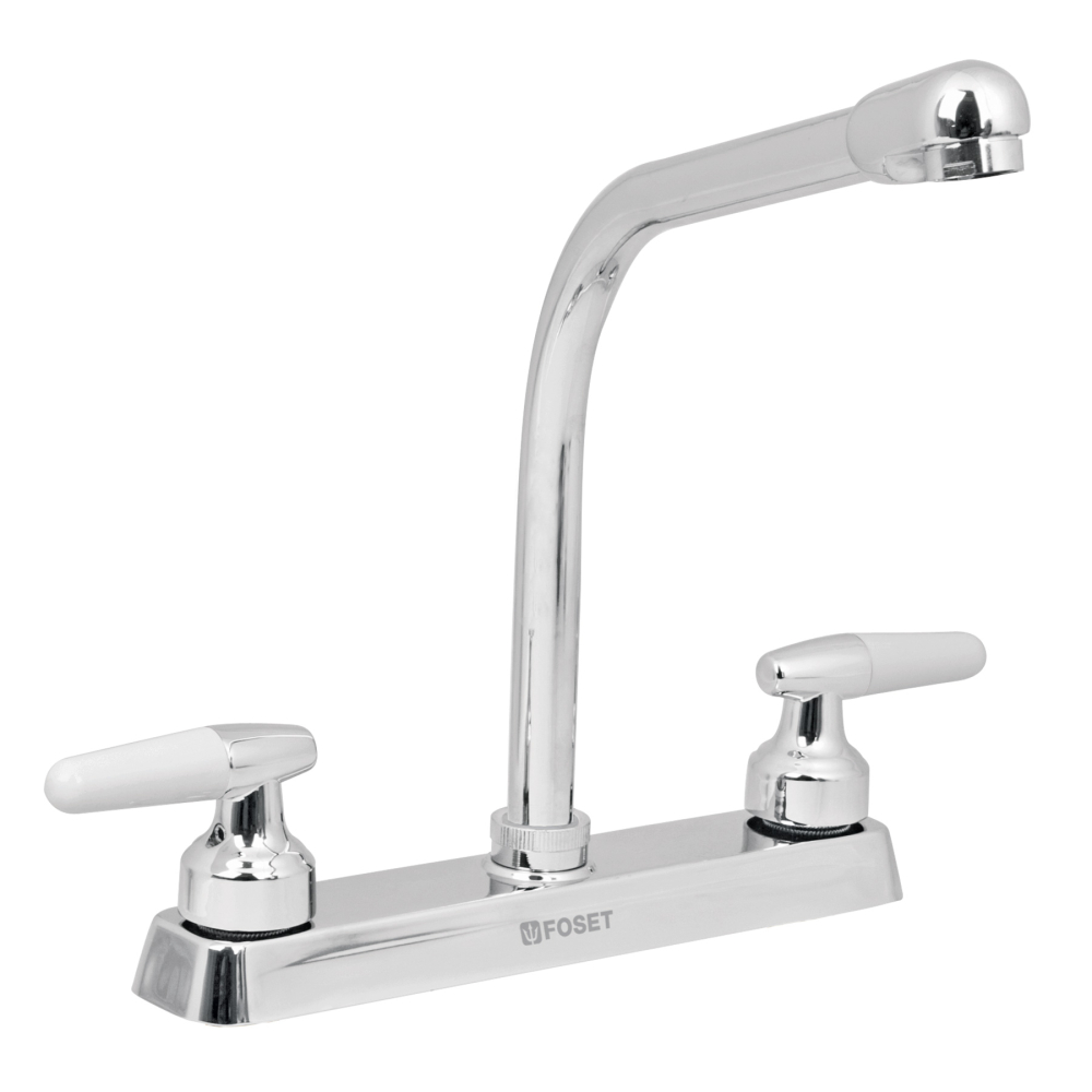 Mezcladora 8' fregadero cromo, cuello cobra, cono, BASIC F-319I