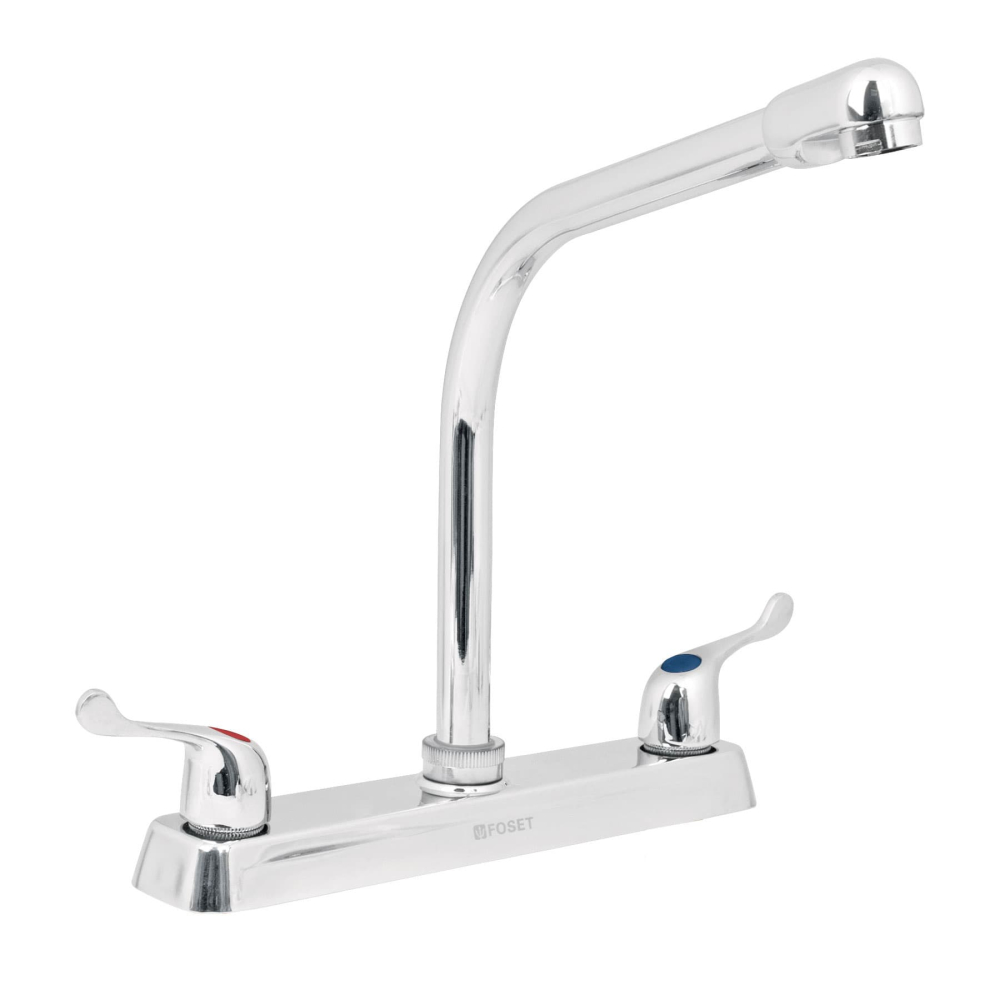 Mezcladora 8' fregadero cromo, cuello cobra, palanca, BASIC F-319P