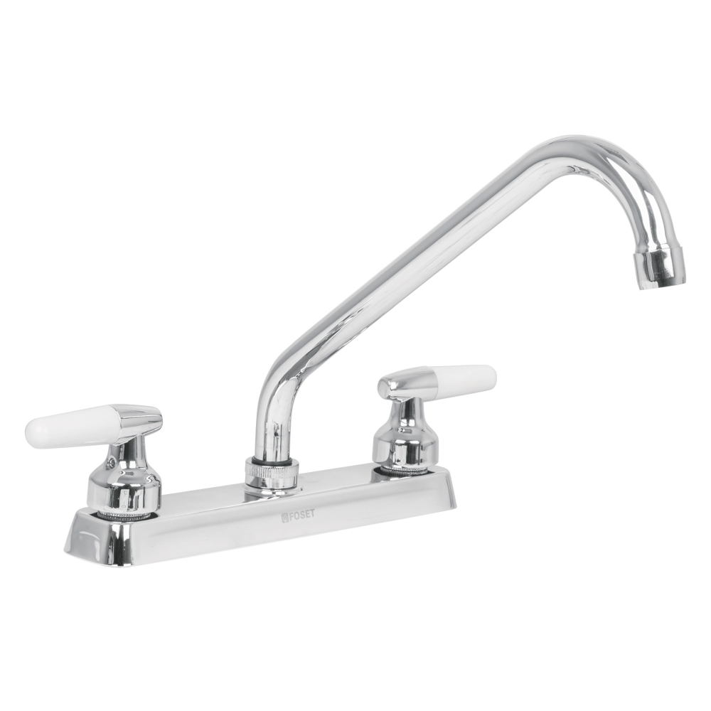 Mezcladora 8' fregadero cromo, cuello largo, cono, BASIC F-318I