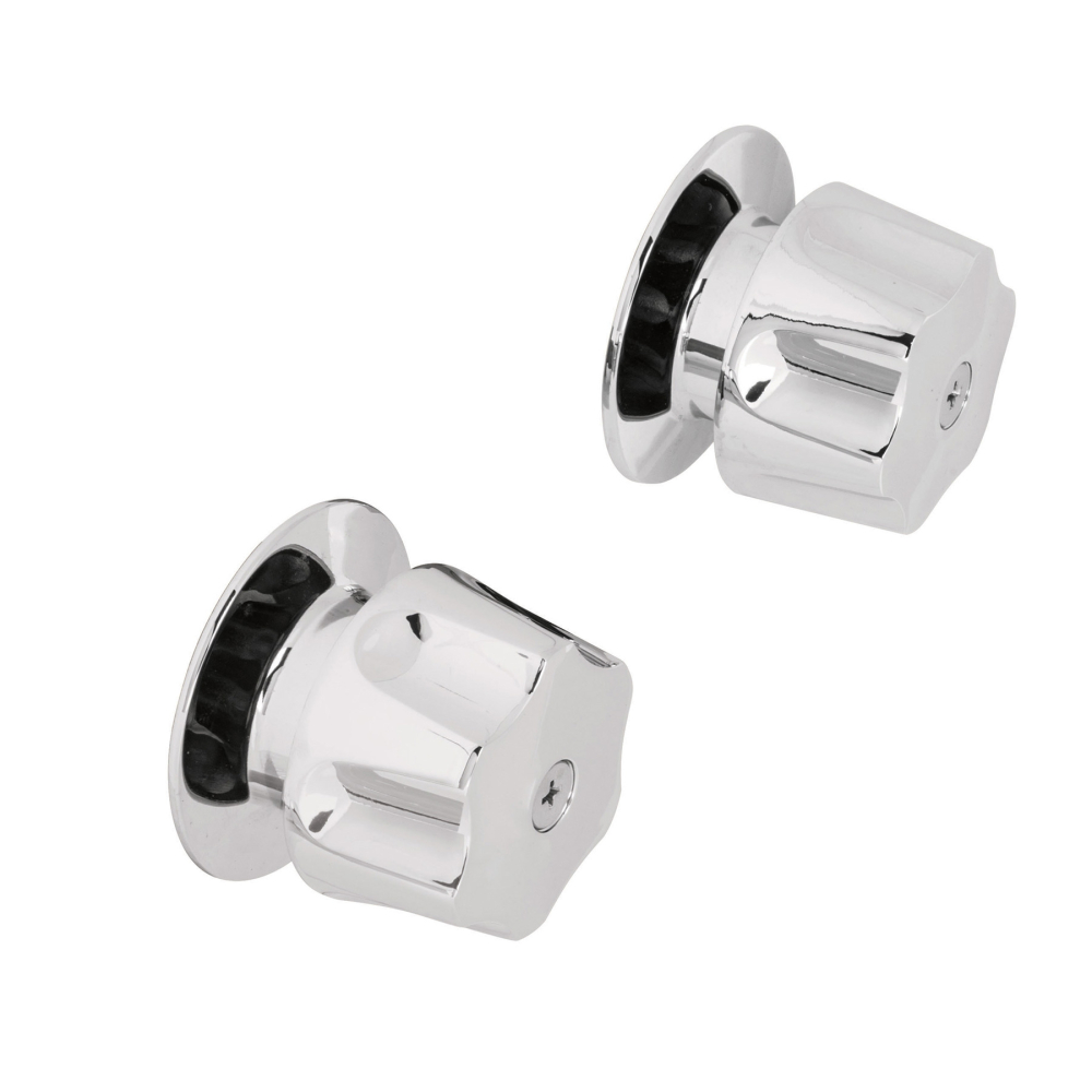 Juego de 2 manerales hex. metálicos para regadera, BASIC MR-100