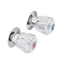 Juego de 2 manerales acrílico trans. para regadera, BASIC MR-200