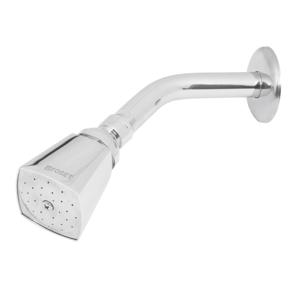 Regadera cuadrada 2', metalica,brazo y chapetón, cromo, AQUA R-501