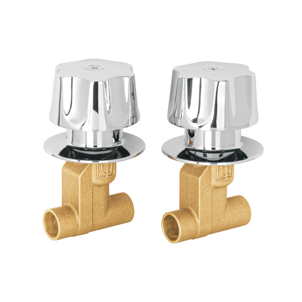 Juego llaves empotrar soldables, maneral metálico, FOSET E-652