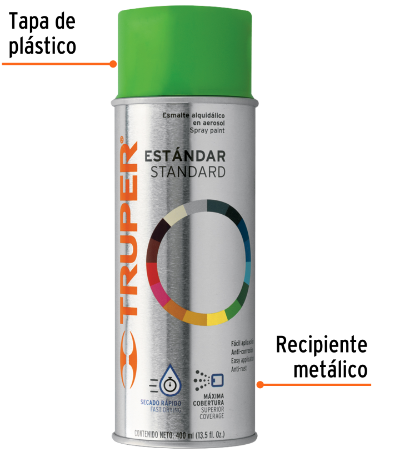Pintura en aerosol, verde ecológico, bote tradicional, 400ml PA-VE-2