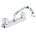 Mezcladora 8' fregadero cromo, cuello corto, acrílico, BASIC F-317A